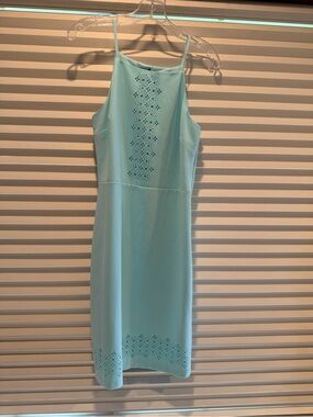 Banana Republic robin’s egg blue Aqua Laser-Cut Mini Dress